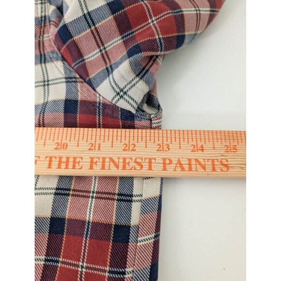 LL Bean Shacket Mens Size Medium Blue Cotton Plaid Fleece Lined Traditional Fit - Picture 12 of 13